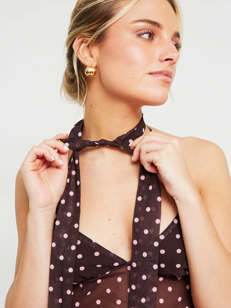 BLUSA MUJER INDEX SIN MANGAS LUNARES PAÑUELO - 3