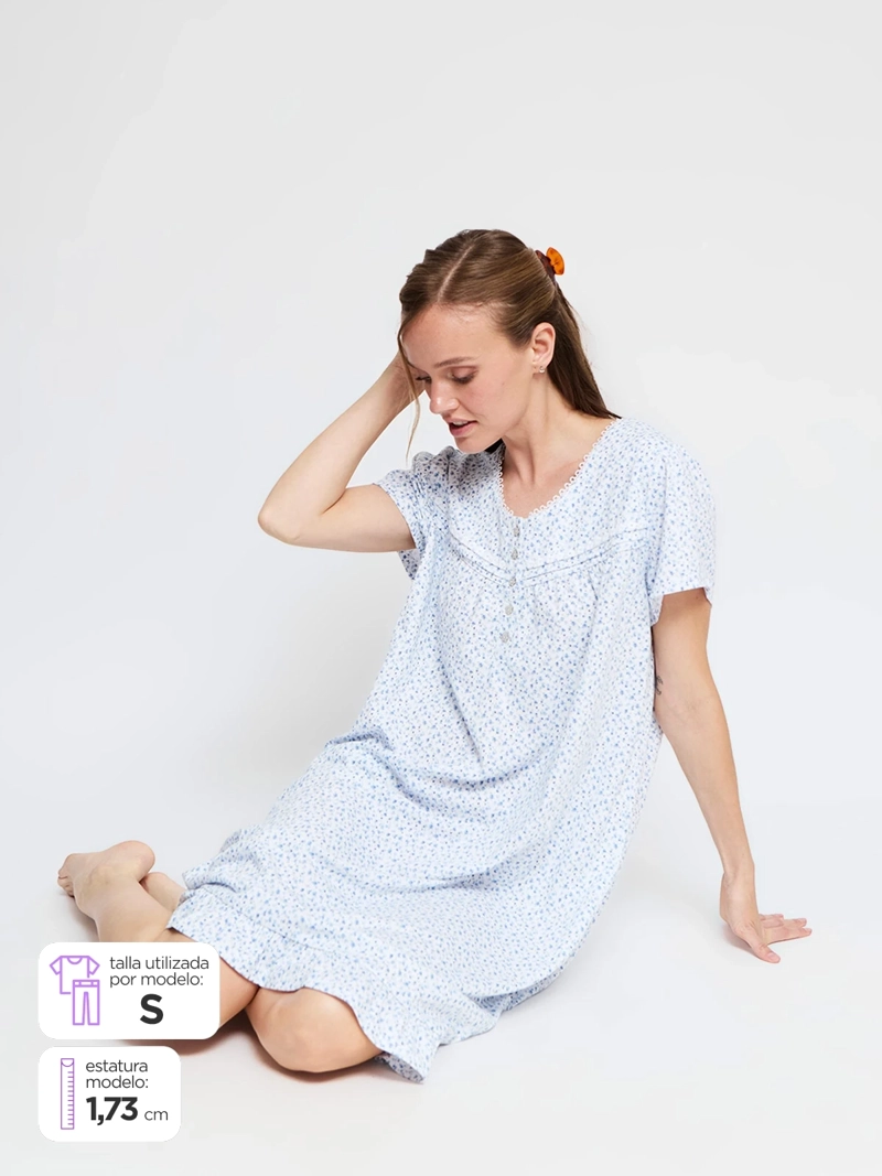 CAMISA MUJER AZIZ ALGODÓN PRINT