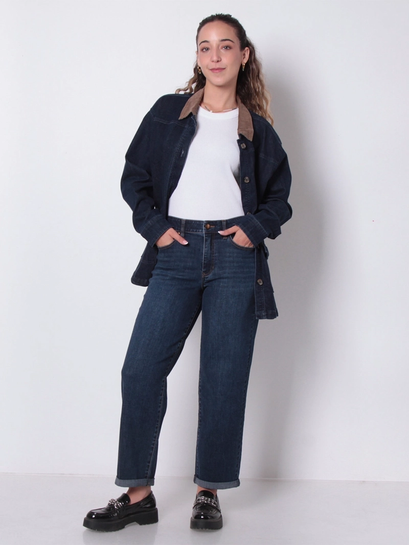 JEANS MUJER WADOS ALGODÓN RECTO TIRO ALTO - 1