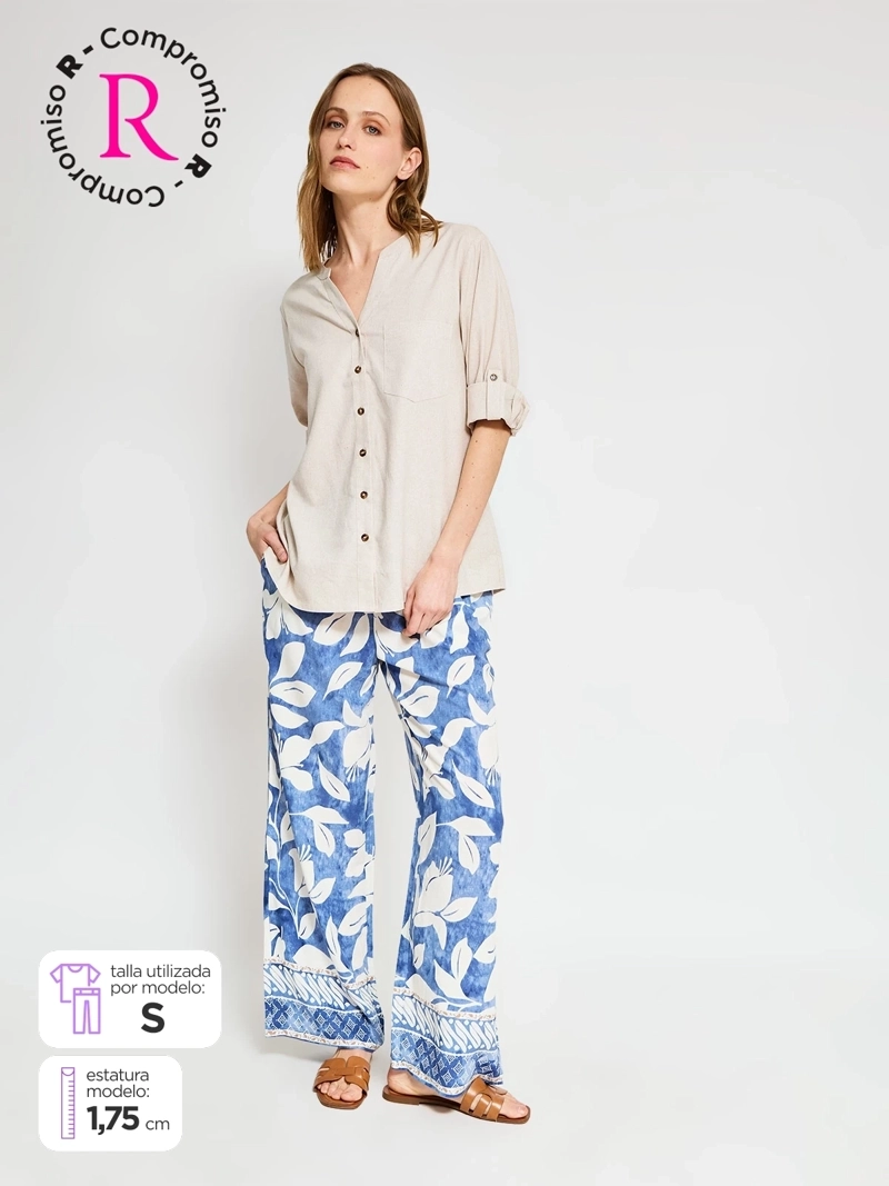 PANTALÓN MUJER AZIZ FLUIDO ESTAMPADO