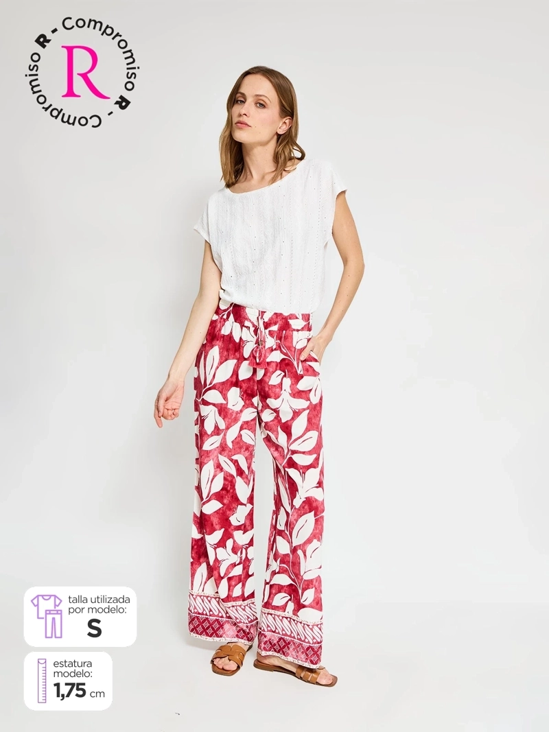 PANTALÓN MUJER AZIZ FLUIDO ESTAMPADO - 1