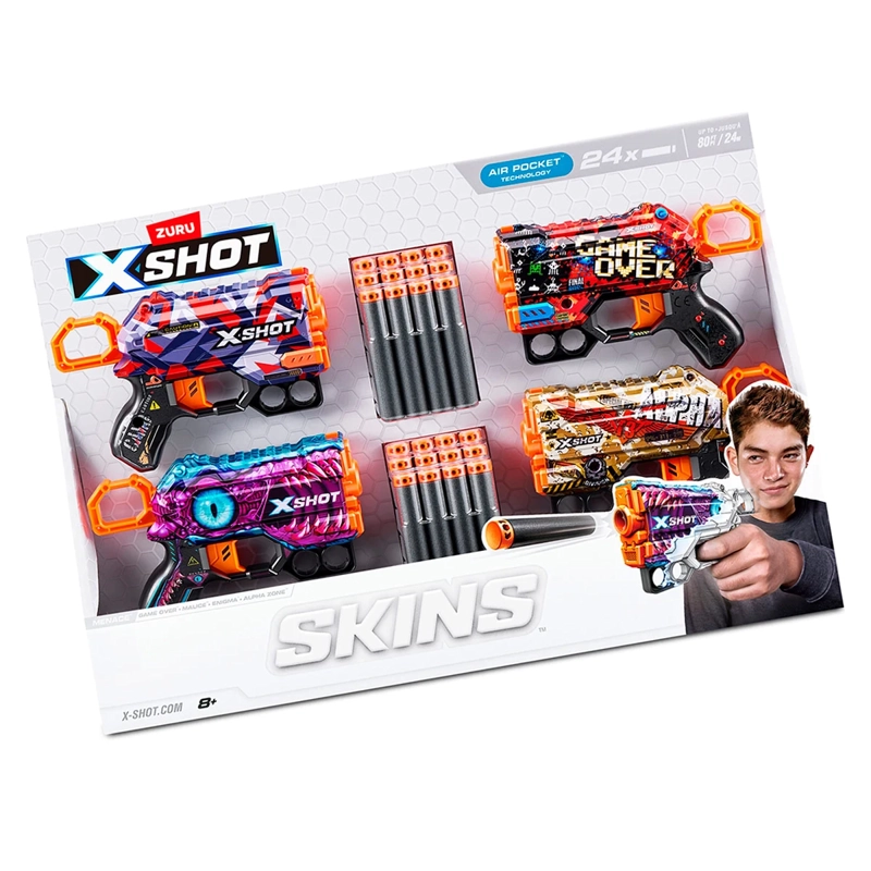 SET 4 LANZADORES X-SHOT SKIN ZURU - 1