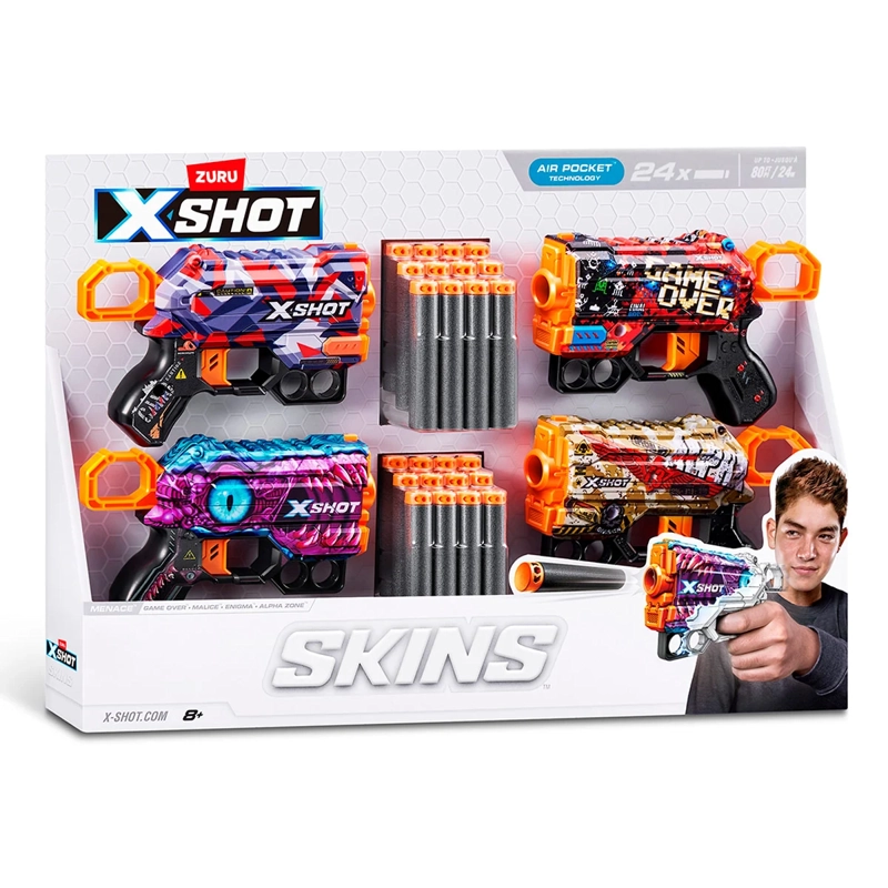SET 4 LANZADORES X-SHOT SKIN ZURU - 12