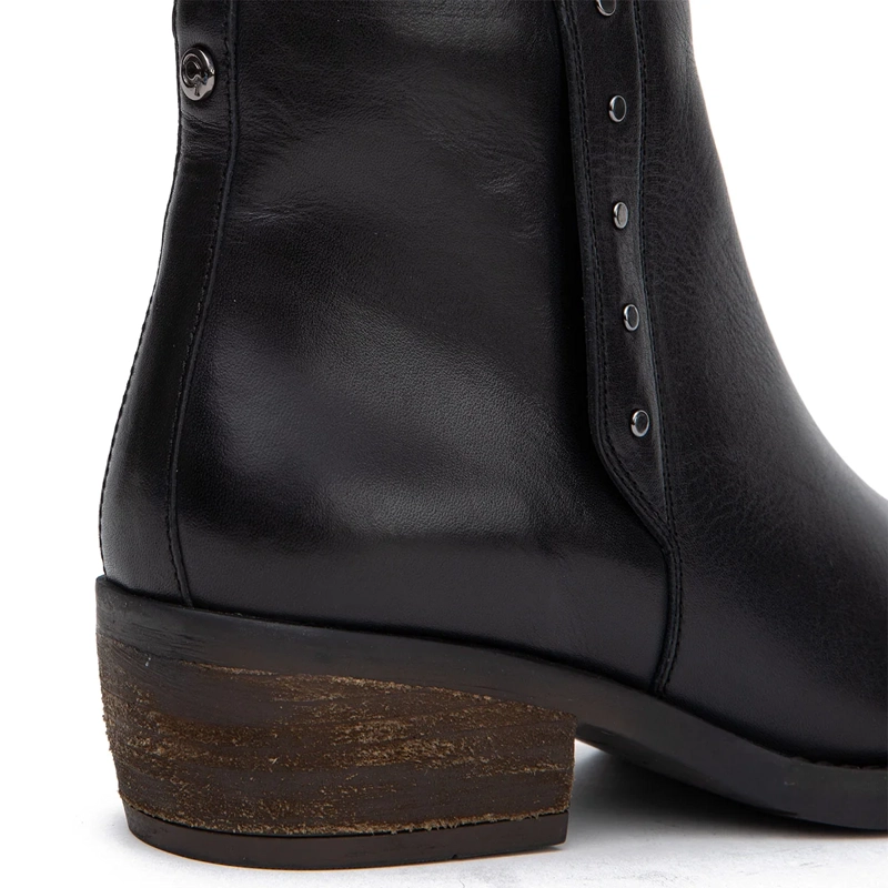 BOTINES MUJER GACEL NEGRO GINITA CUERO - 5