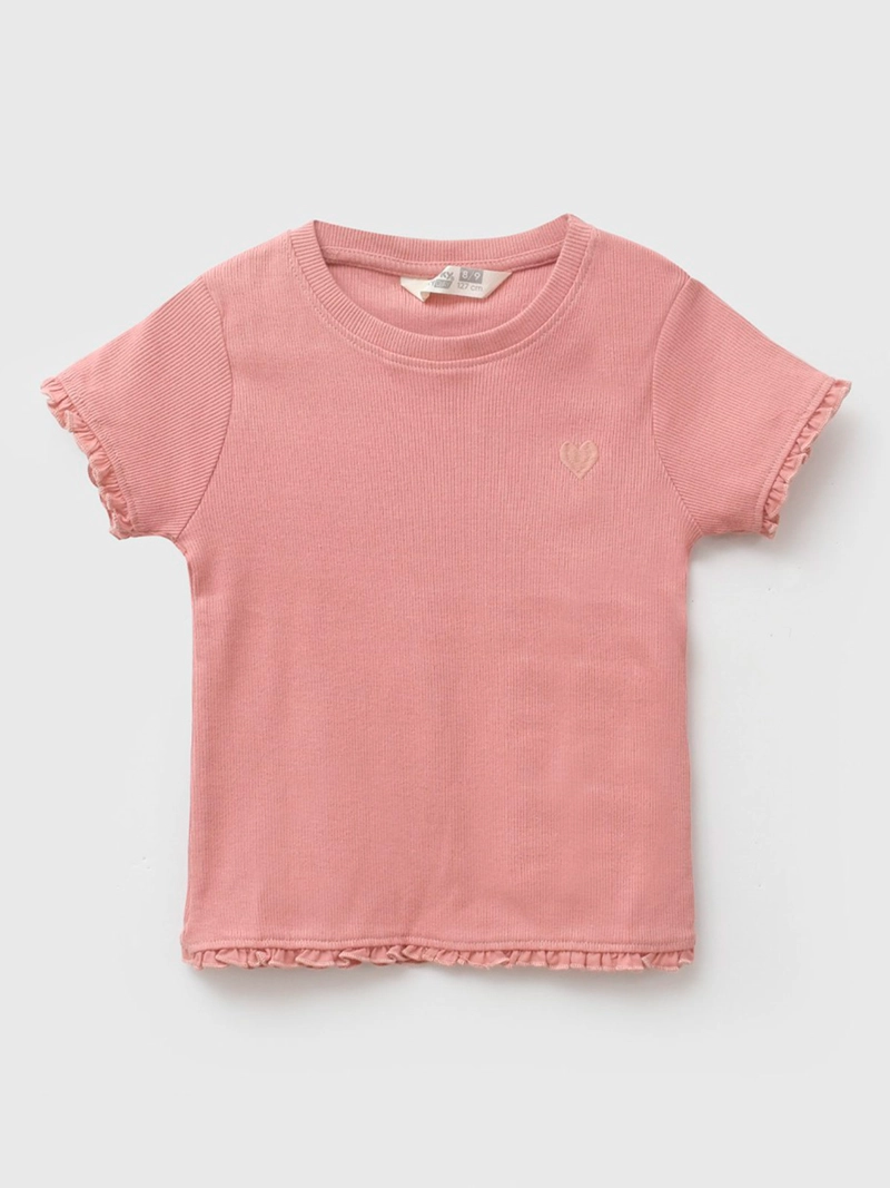 POLERA NIÑA COLLOKY MANGA CORTA HEART ALGODÓN