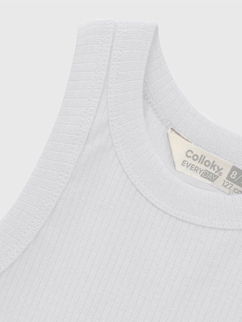 POLERA NIÑA COLLOKY CROP SIN MANGAS LISA ALGODÓN - 2