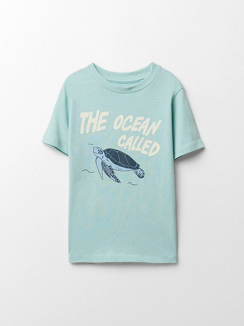 POLERA NIÑO SFERA MANGA CORTA CUELLO REDONDO ESTAMPADO TORTUGUITA
