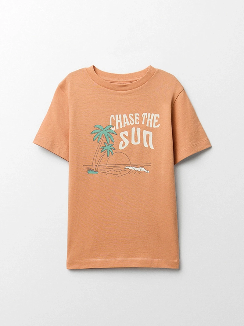 POLERA NIÑO MANGA CORTA CUELLO REDONDO ESTAMPADO IMPRESIÓN