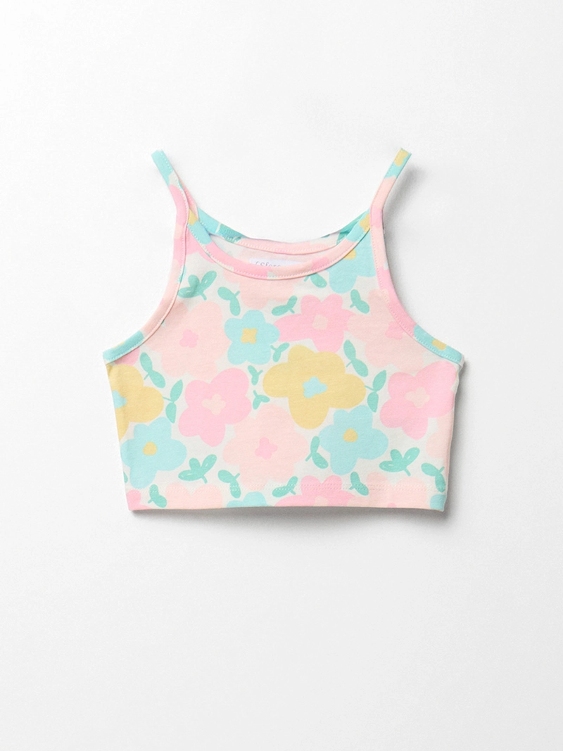 POLERA NIÑA SFERA TIRANTES ESTAMPADO FLORES