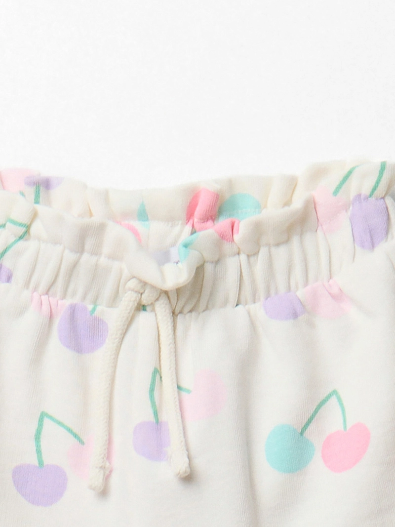 SHORT NIÑA SFERA ESTAMPADO CEREZA CORDÓN AJUSTABLE CINTURA - 2