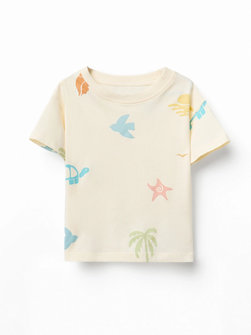 CONJUNTO BEBÉ NIÑO SFERA ALGODÓN  POLERA ESTAMPADA Y PANTALÓN CORTO CORDÓN AJUSTABLE - 2