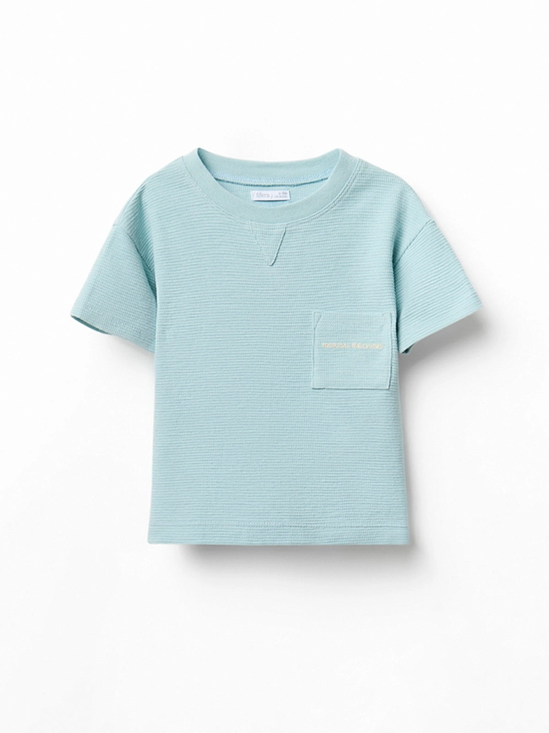 CONJUNTO BEBÉ NIÑO SFERA ALGODÓN POLERA Y PANTALÓN CORTO TEXTURA - 2