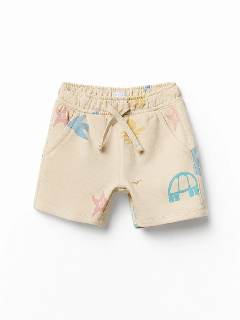 SHORT BEBÉ NIÑO SFERA ALGODÓN ESTAMPADO PLAYA BOLSILLOS DELANTEROS