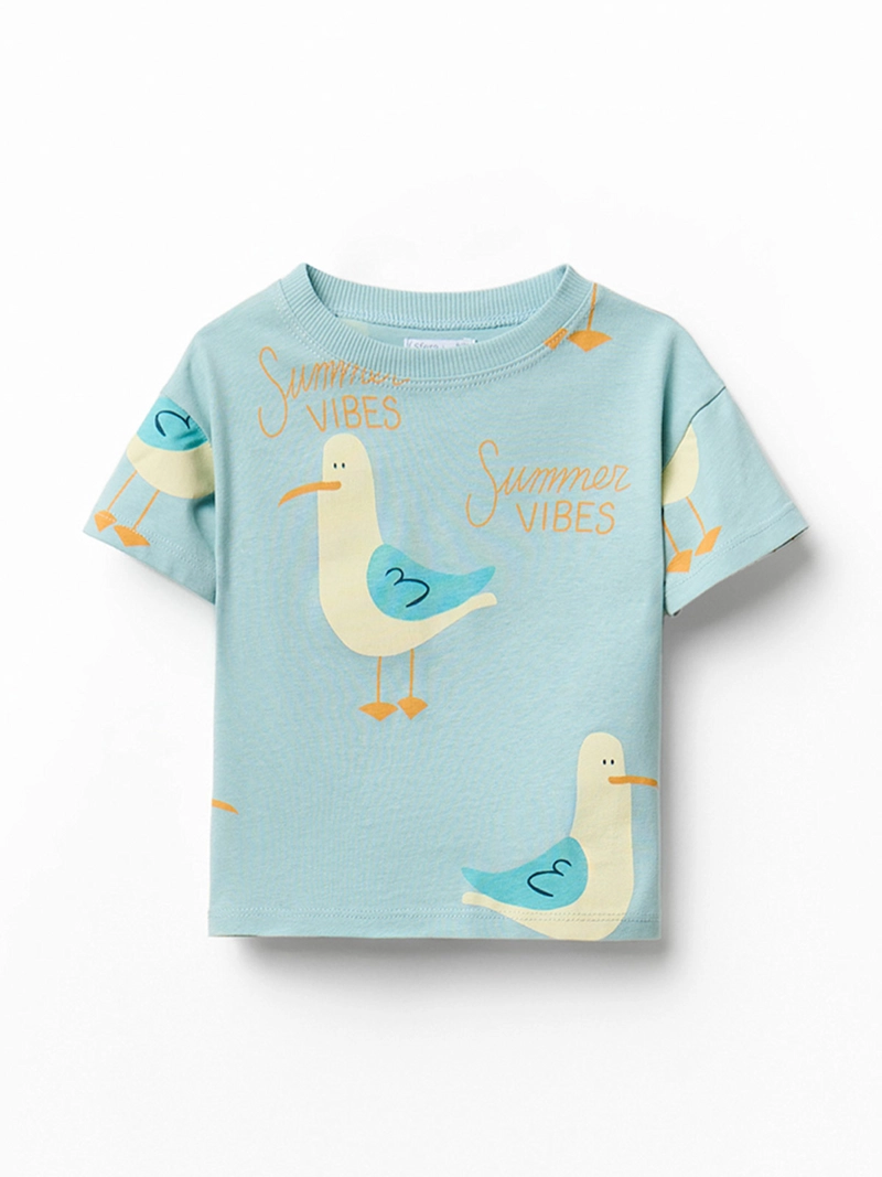 POLERA BEBÉ NIÑO SFERA ALGODÓN ESTAMPADO GAVIOTA