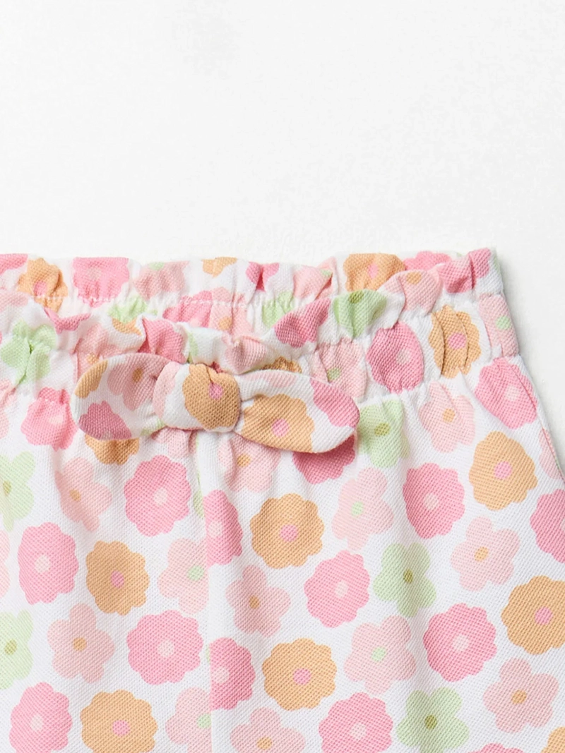 SHORT BEBÉ NIÑA SFERA ALGODÓN ESTAMPADO DE FLORES CINTURA ELÁSTICA - 2