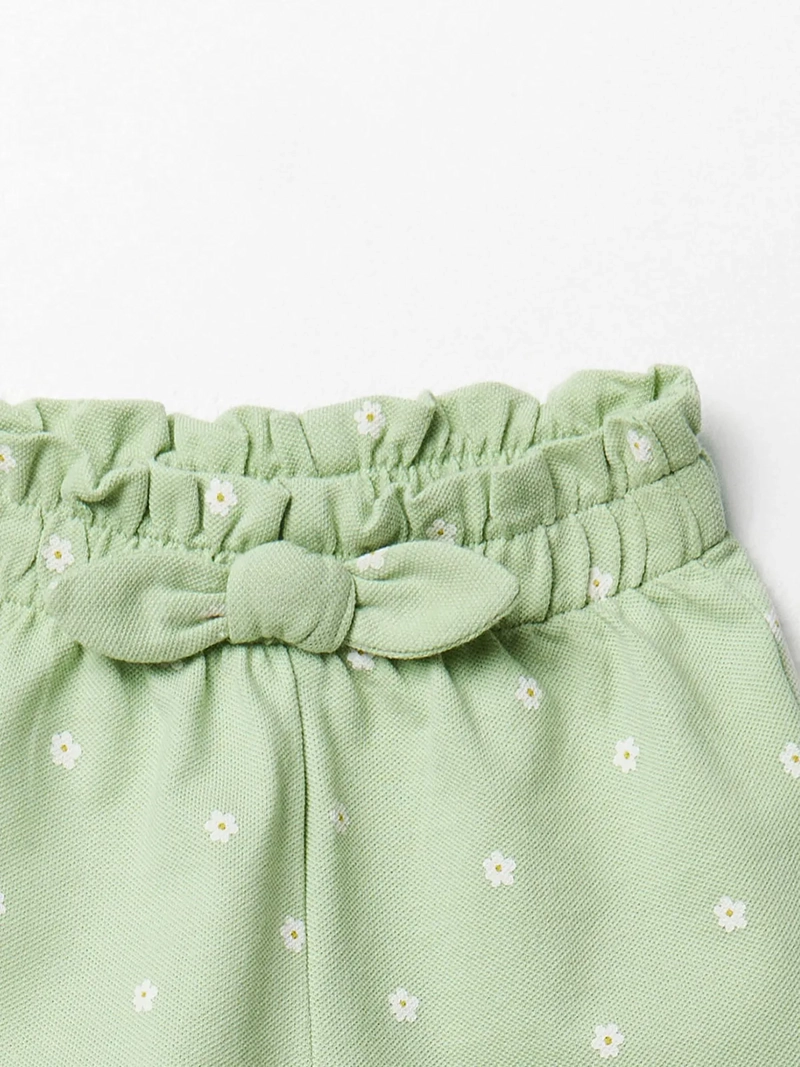 SHORT BEBÉ NIÑA SFERA ALGODÓN ESTAMPADO DE FLORES CINTURA ELÁSTICA - 2