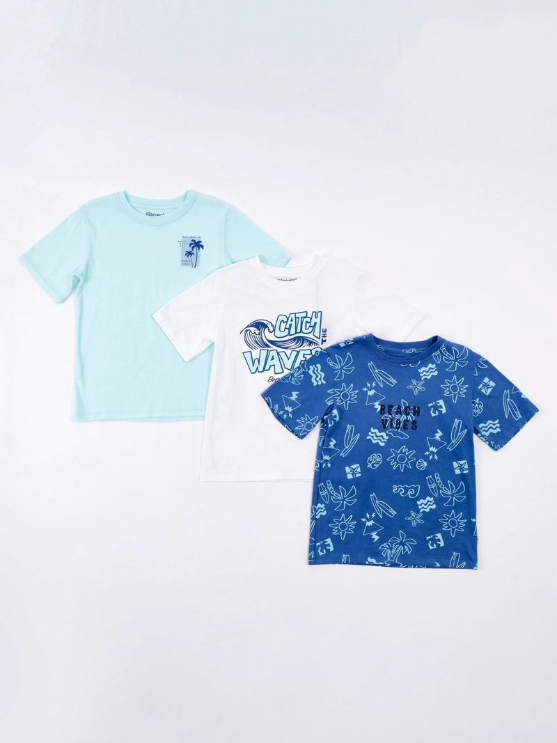 PACK X3 POLERAS NIÑO HARVEST MANGA CORTA