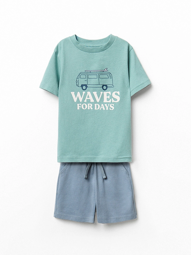 CONJUNTO NIÑO SFERA CAMISETA MANGA CORTA Y  PANTALÓN CON BOLSILLOS - 1