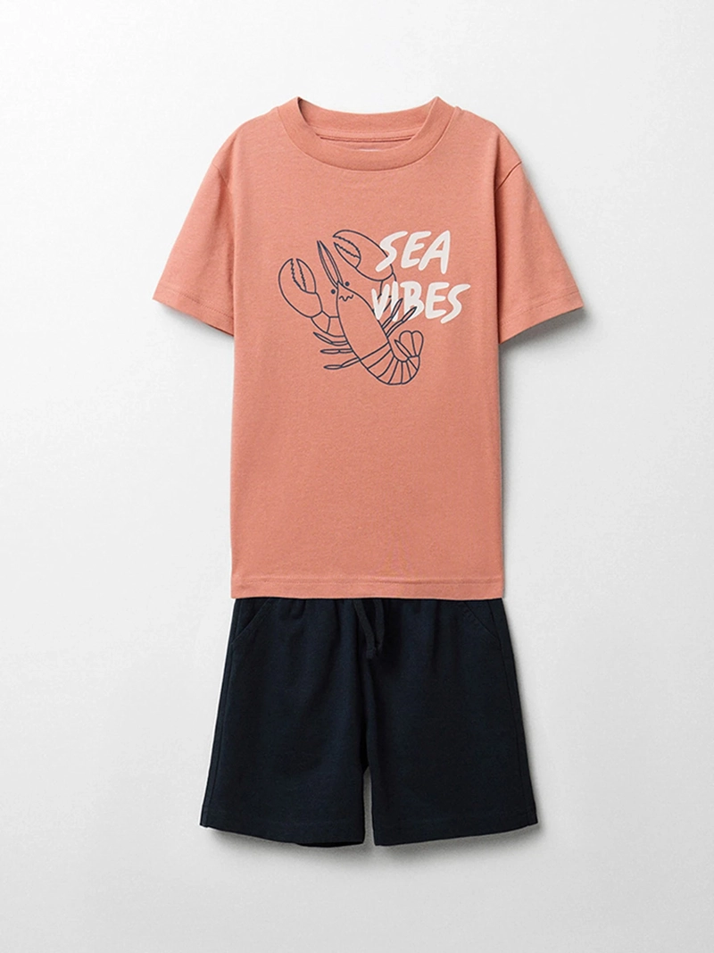CONJUNTO NIÑO SFERA CAMISETA Y PANTALÓN CON ESTAMPADO LANGOSTA - 1