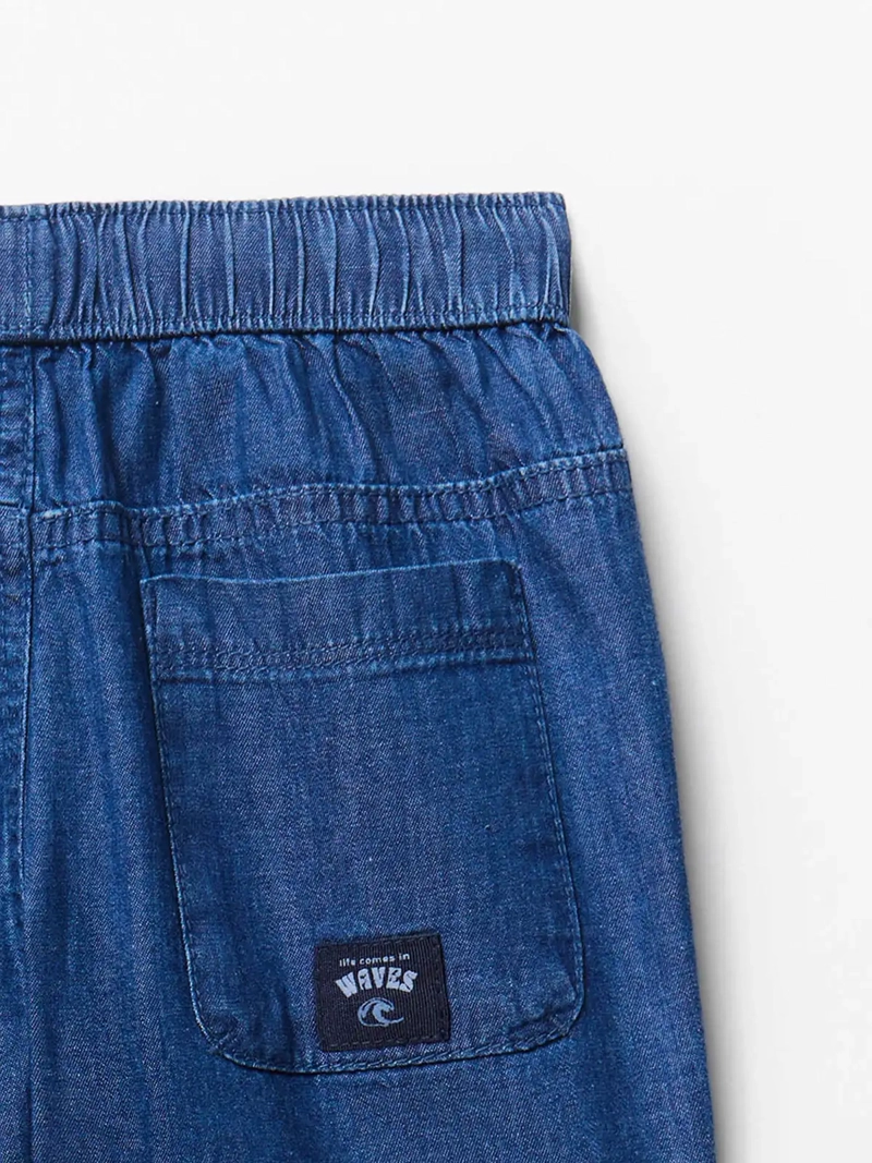 SHORT NIÑO SFERA FLUIDO CON BOLSILLOS DELANTEROS Y CORDÓN AJUSTABLE - 5