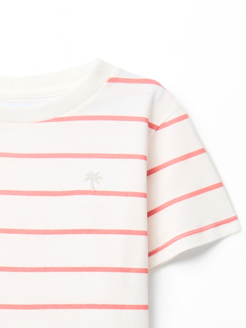 POLERA NIÑO SFERA MANGA CORTA DETALLE BORDADO RAYAS - 2