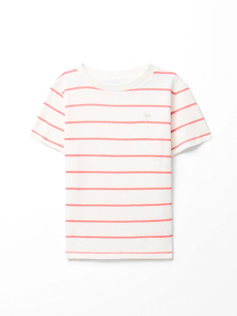 POLERA NIÑO SFERA MANGA CORTA DETALLE BORDADO RAYAS - 1