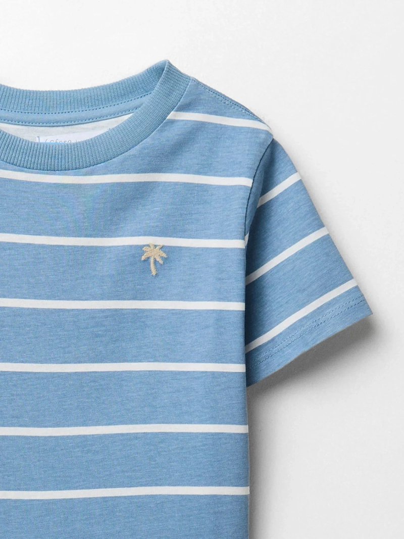 POLERA NIÑO SFERA MANGA CORTA DETALLE BORDADO RAYAS - 2