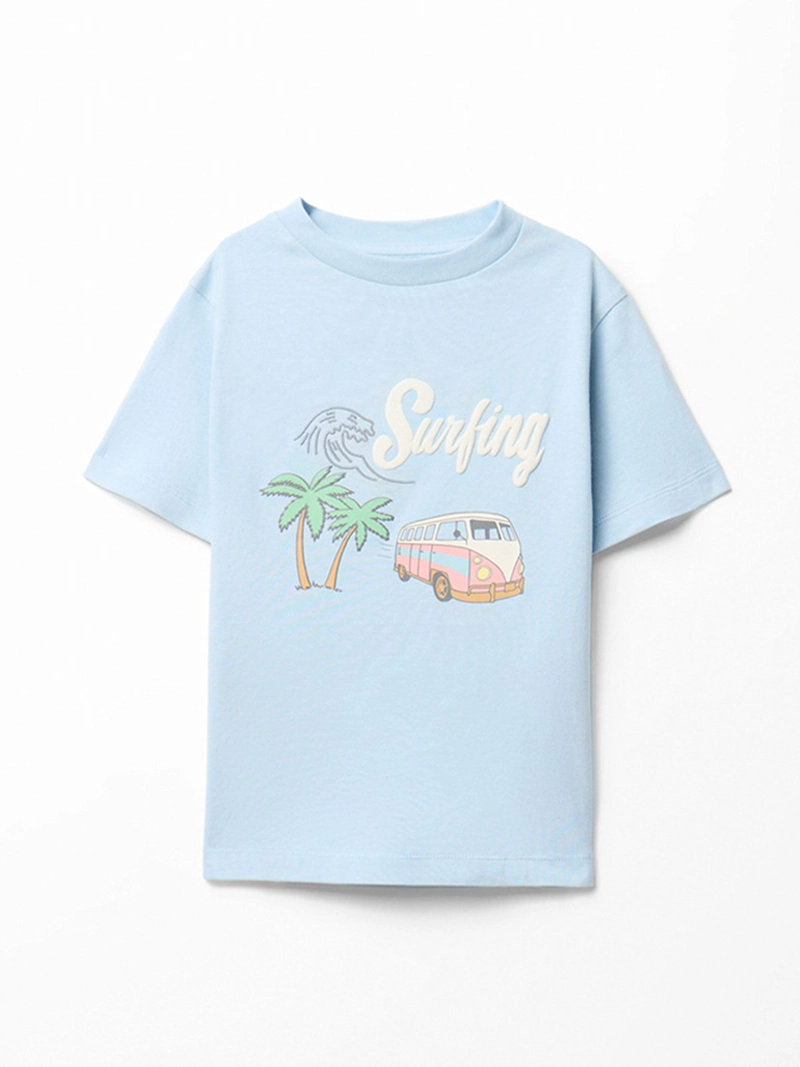 POLERA NIÑO SFERA MANGA CORTA DIBUJO BORDADO - 1