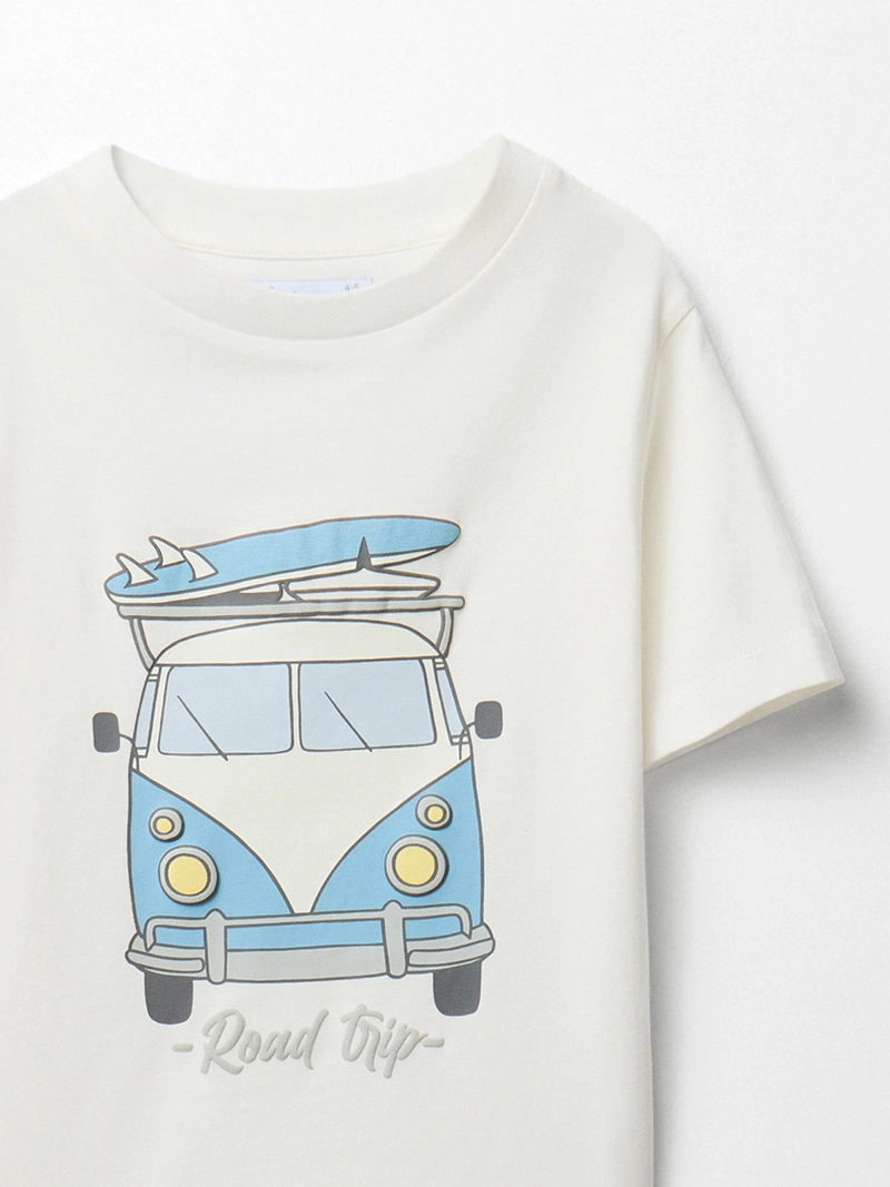 POLERA NIÑO SFERA MANGA CORTA CUELLO REDONDO ESTAMPADO DELANTERO - 2