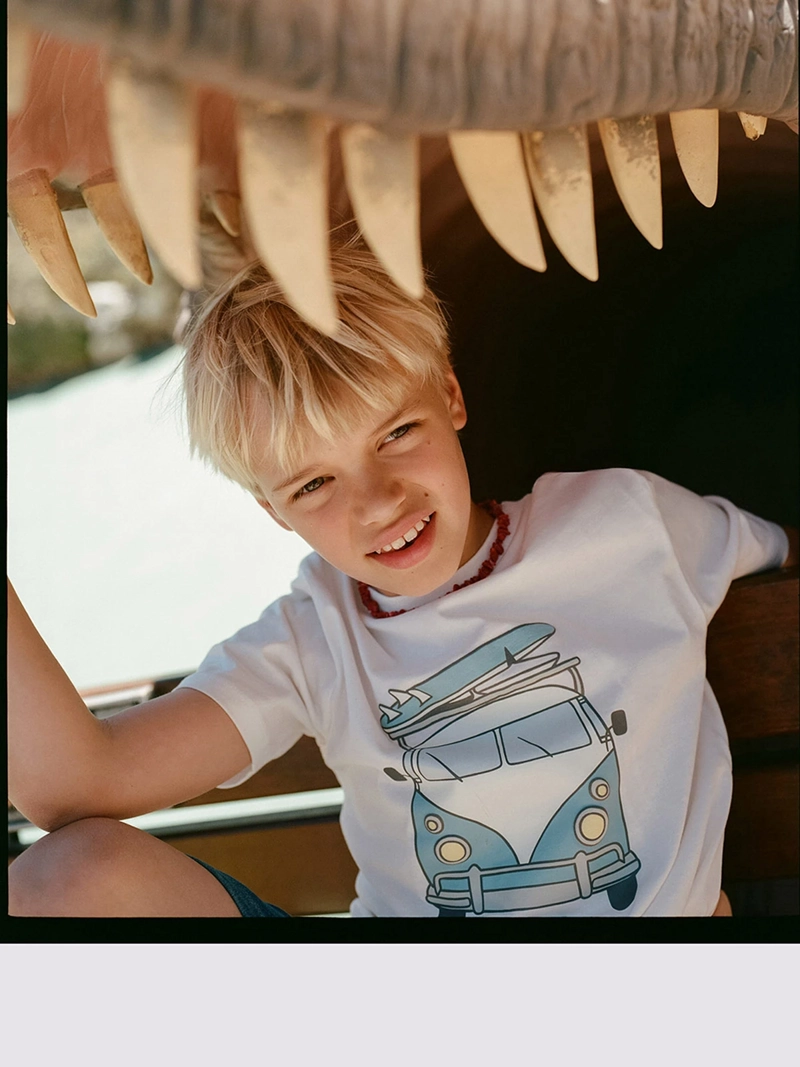POLERA NIÑO SFERA MANGA CORTA CUELLO REDONDO ESTAMPADO DELANTERO - 3