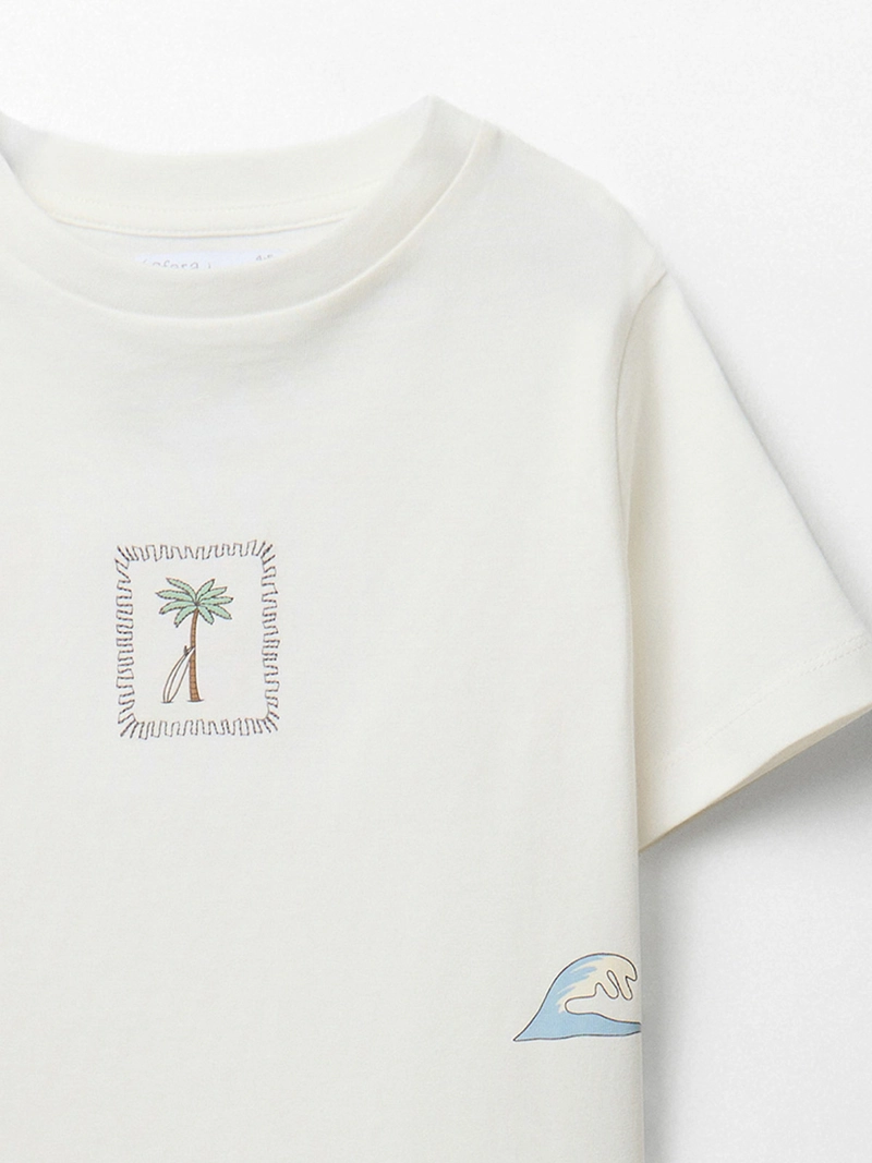 POLERA NIÑO SFERA MANGA CORTA CUELLO REDONDO DETALLES OCEÁNICOS - 2