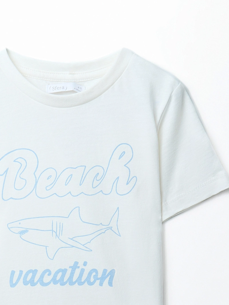 POLERA NIÑO SFERA MANGA CORTA ESTAMPADO DELANTERO - 2