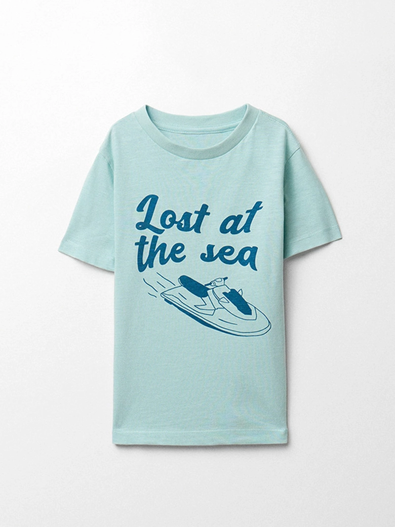 POLERA NIÑO SFERA MANGA CORTA ESTAMPADO DELANTERO - 1