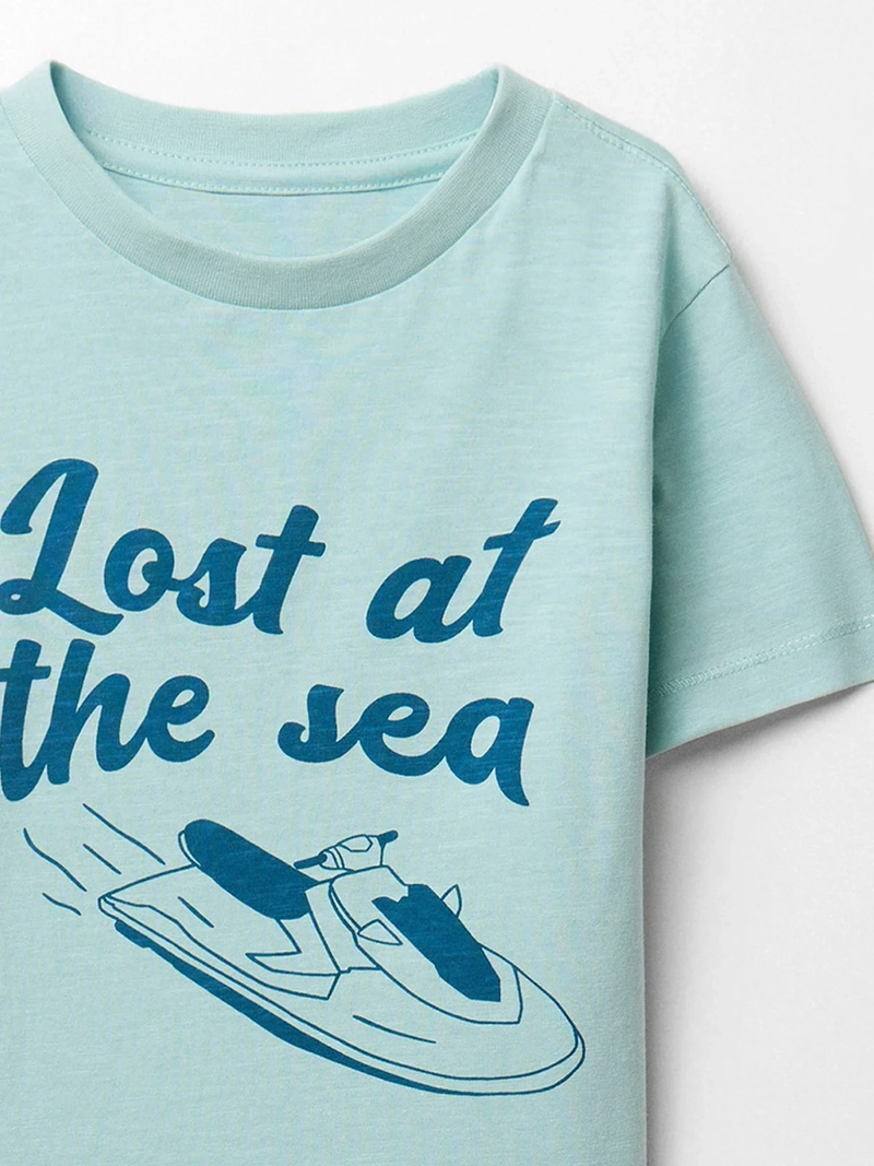 POLERA NIÑO SFERA MANGA CORTA ESTAMPADO DELANTERO - 2