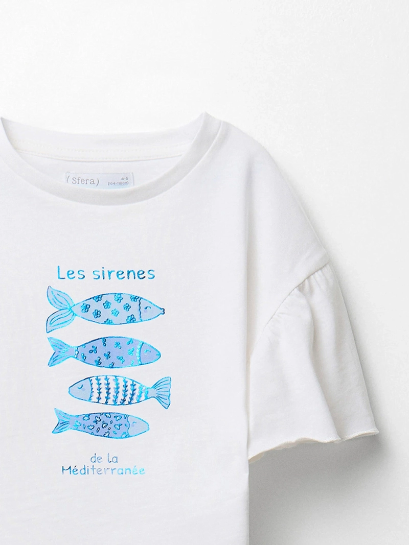 POLERA NIÑO SFERA MANGA CORTA CUELLO REDONDO ESTAMPADO DELANTERO - 2
