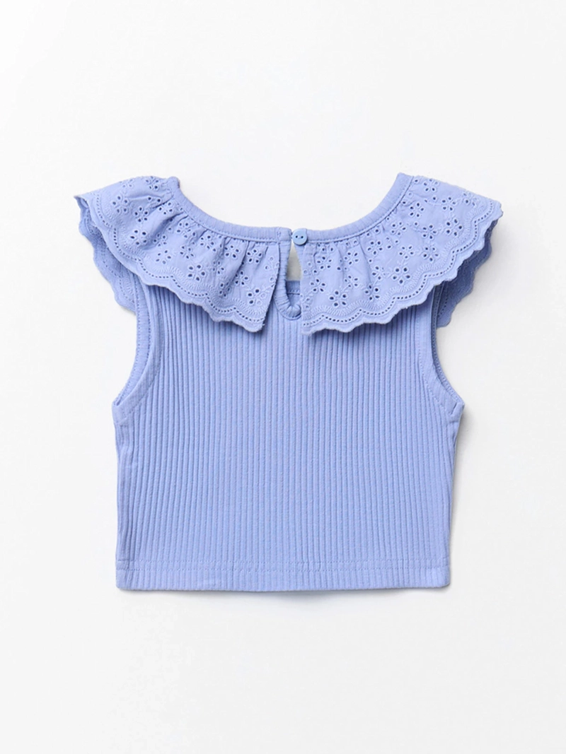 POLERA NIÑA SFERA SIN MANGAS CANAÑE CON CUELLO BORDADO - 2