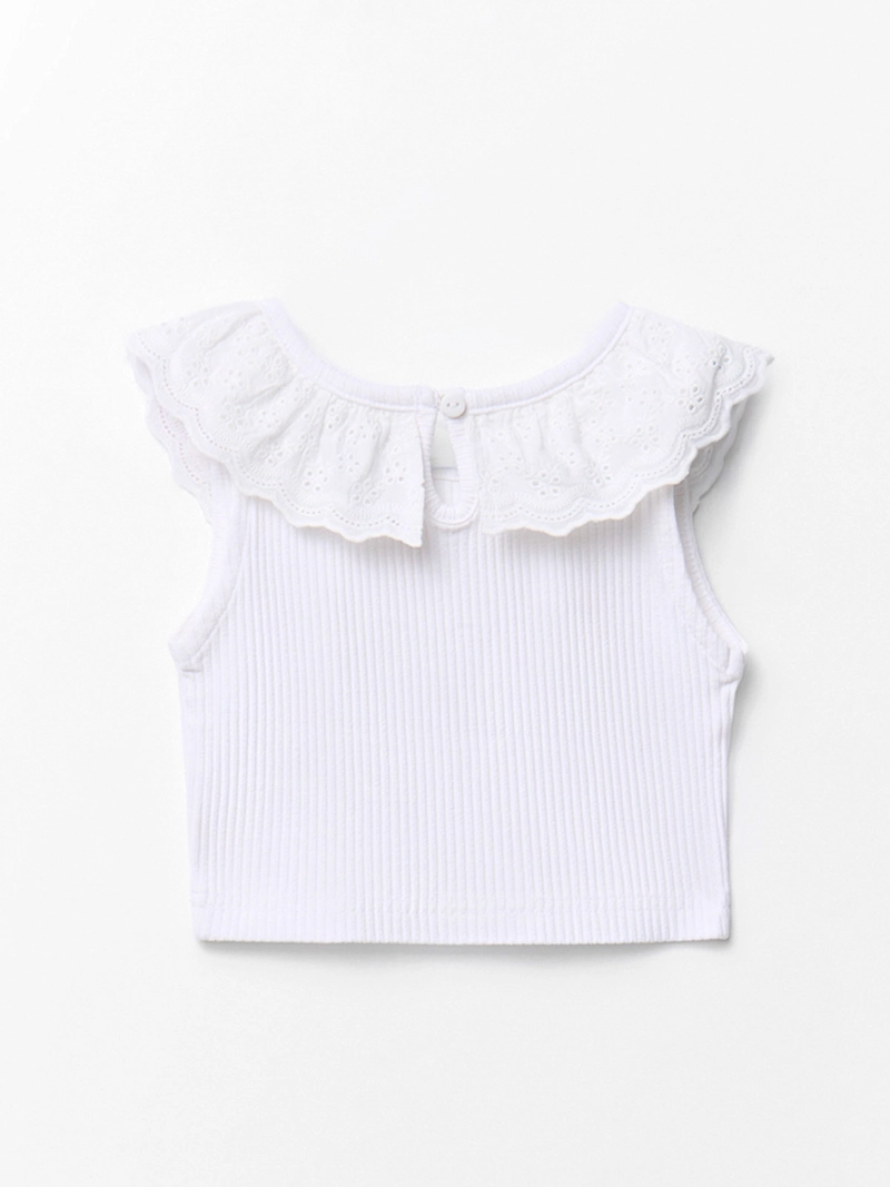 POLERA NIÑA SFERA SIN MANGAS CANAÑE CON CUELLO BORDADO - 2