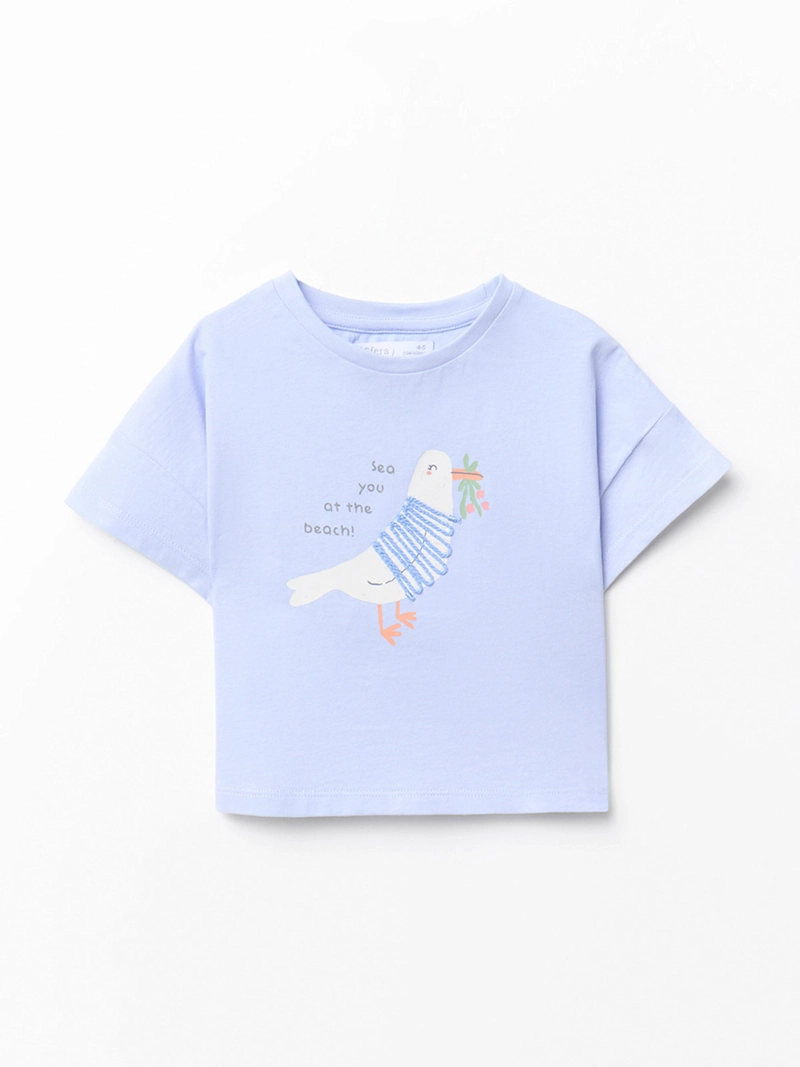 POLERA NIÑA SFERA MANGA CORTA CUELLO REDONDO CON ESTRELLAS EN CROCHET - 1