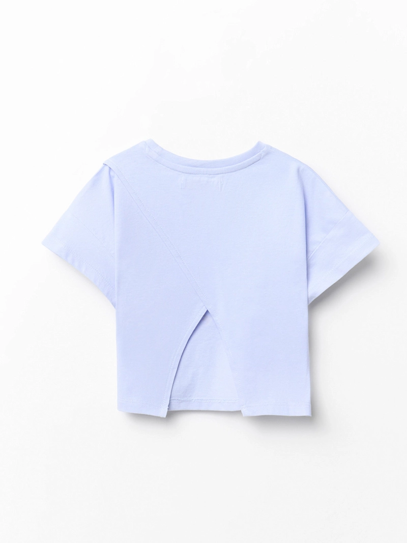 POLERA NIÑA SFERA MANGA CORTA CUELLO REDONDO CON ESTRELLAS EN CROCHET - 2