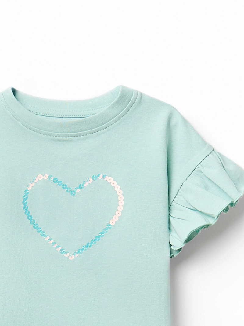 POLERA NIÑA SFERA MANGA CORTA CON DETALLE DE VOLANTES  FLECOS - 2