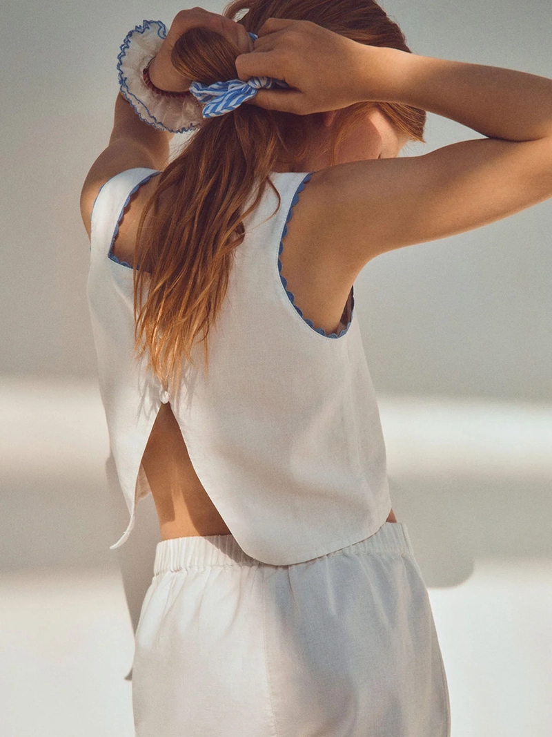 BLUSA NIÑA SFERA TIRANTES DETALLE BORDADO DELANTERO ESPALDA ASIMÉTRICA - 2