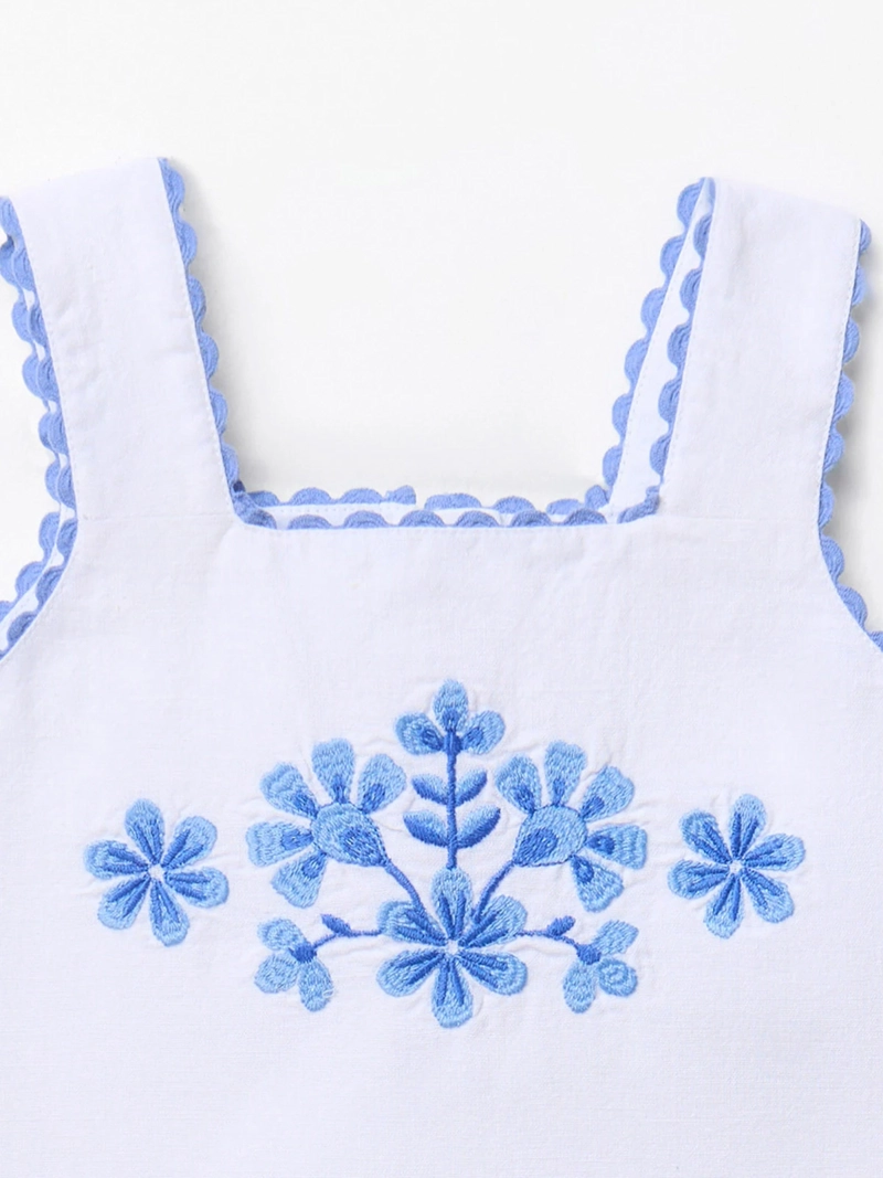 BLUSA NIÑA SFERA TIRANTES DETALLE BORDADO DELANTERO ESPALDA ASIMÉTRICA - 4