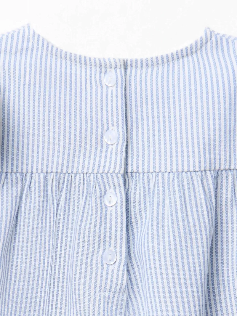 BLUSA NIÑA SFERA ESTAMPADA DE RAYAS MANGAS VOLANTES - 4
