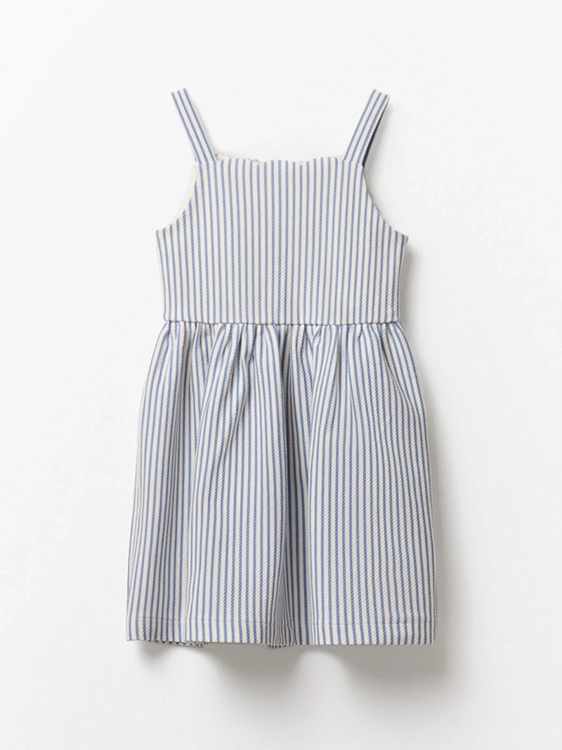 VESTIDO NIÑA SFERA ESTAMPADO RAYAS DETALLE ESPALDA - 1