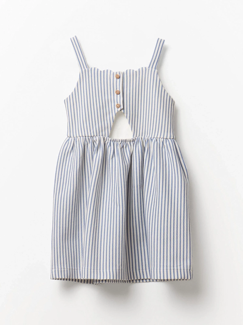VESTIDO NIÑA SFERA ESTAMPADO RAYAS DETALLE ESPALDA - 2