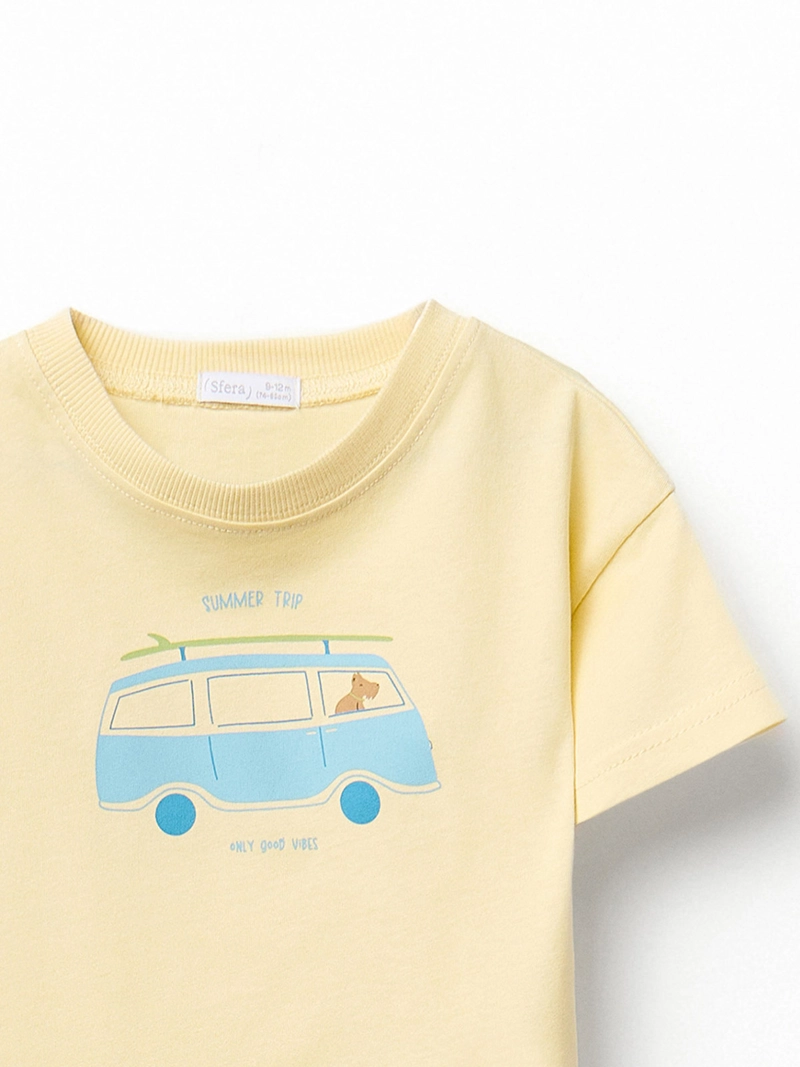CONJUNTO BEBÉ NIÑO SFERA POLERA MANGA CORTA Y PANTALÓN CON BOLSILLOS - 4