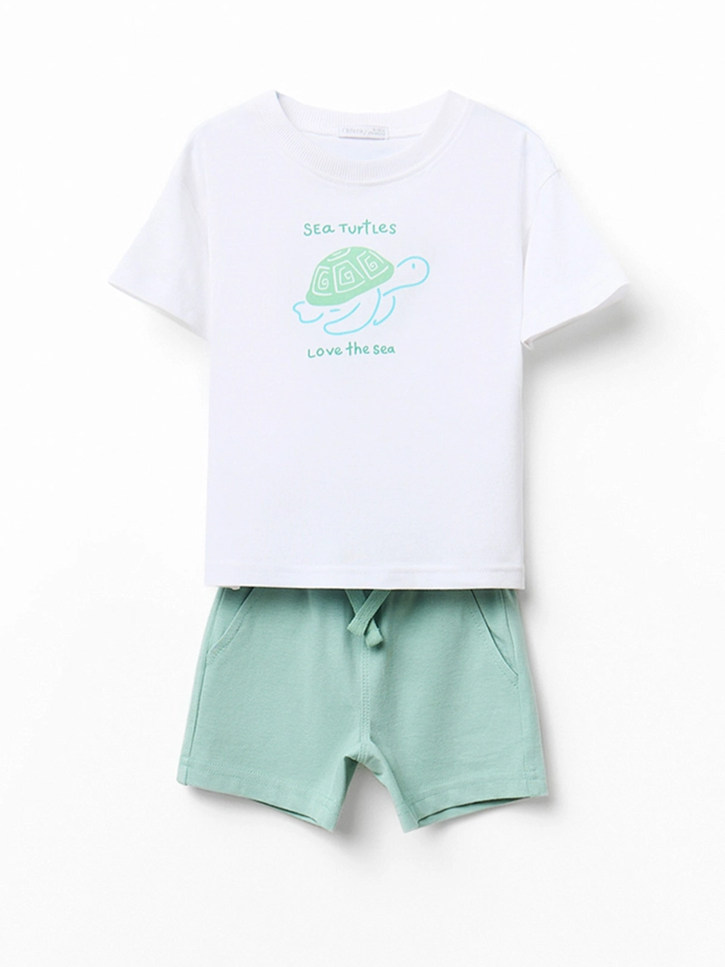 CONJUNTO BEBÉ NIÑO SFERA POLERA MANGA CORTA Y PANTALÓN CORTO  - 1