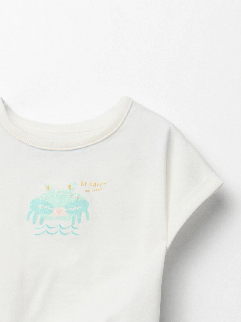 POLERA BEBÉ NIÑA SFERA MANGA CORTA CUELLO REDONDO NUDO DELANTERO - 2