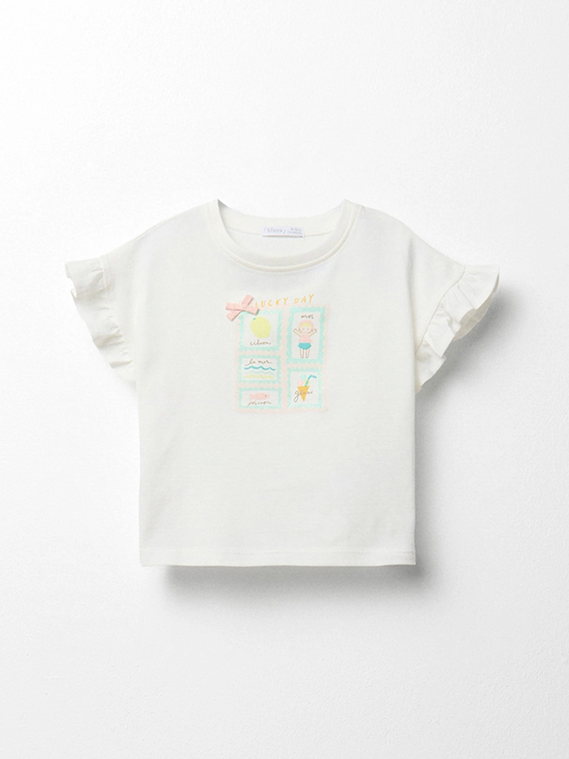 POLERA BEBÉ NIÑA SFERA MANGA CORTA CUELLO REDONDO ALGODÓN - 1