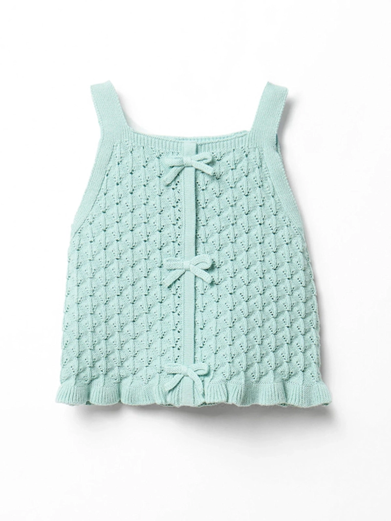 POLERA BEBÉ NIÑA SFERA TIRANTES DETALLE LAZOS ALGODÓN - 1